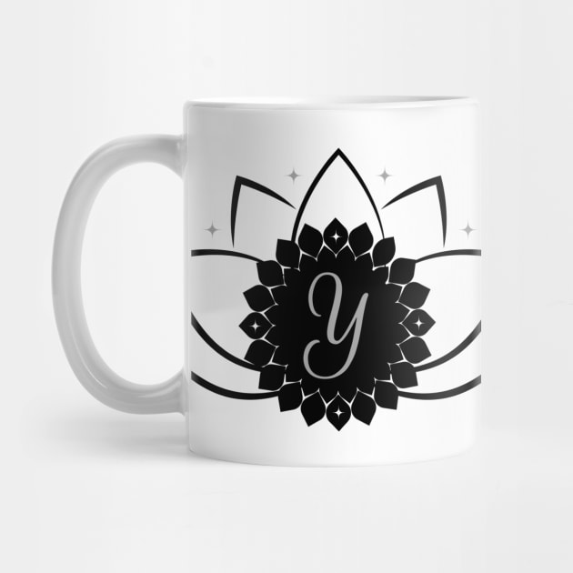 Y - Lotus Flower Monogram by Mazzlo Shop